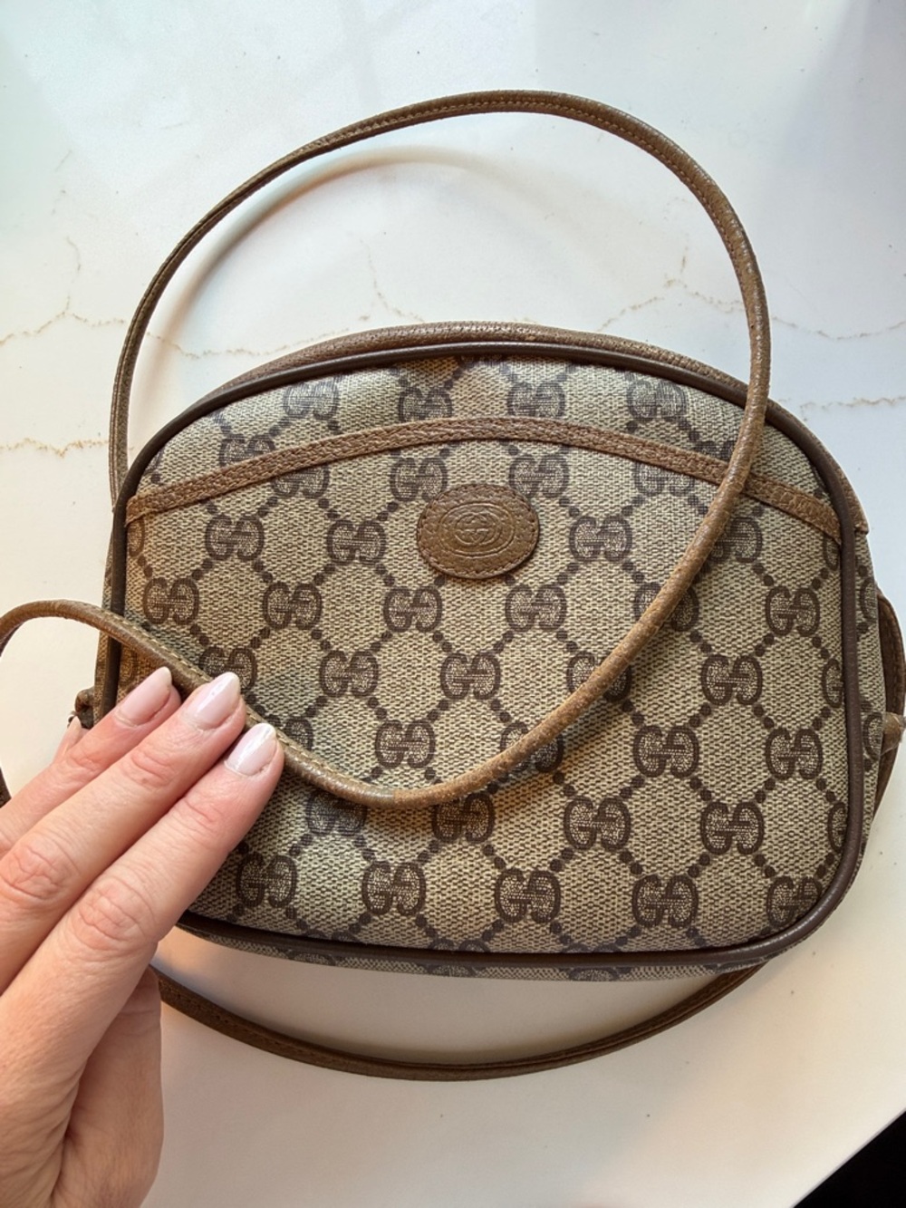 Gucci GG Canvas Crossbody Bag Tan Brown Signature GG - Picture 7 of 7